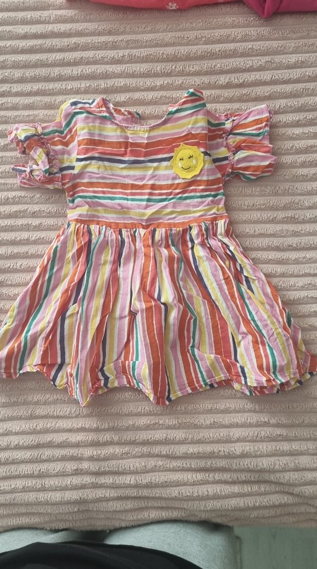 Çok Renkli Nakışlı Kız Elbisesi - Görsel 4