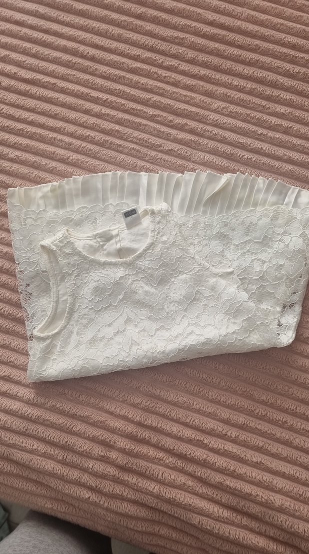 Kız Çocuk Dantel Detaylı Beyaz Elbise - Görsel 3