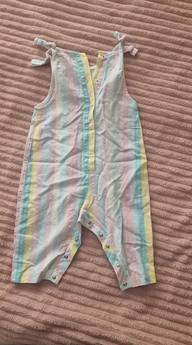 Kızlar İçin Renkli Çizgili Tulum - Görsel 2