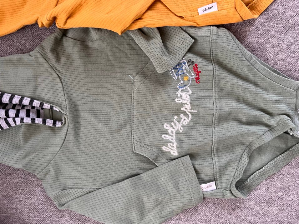 Nakışlı, Kapüşonlu, Uzun Kollu Bebek Body - Görsel 3