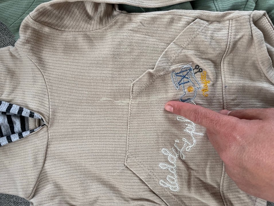 Nakışlı, Kapüşonlu, Uzun Kollu Bebek Body - Görsel 2