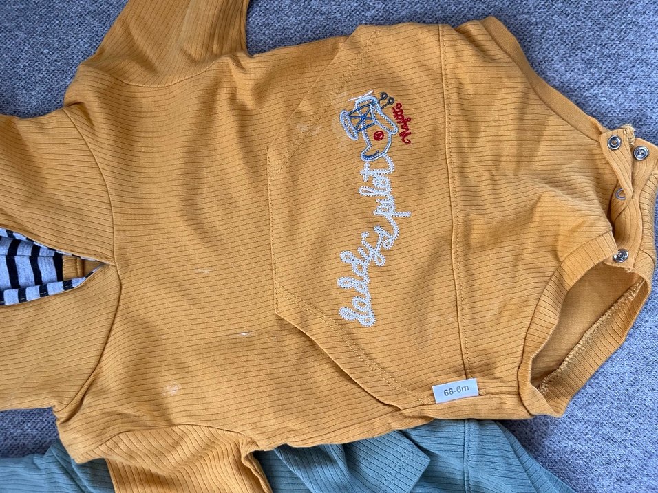 Nakışlı, Kapüşonlu, Uzun Kollu Bebek Body - Görsel 4