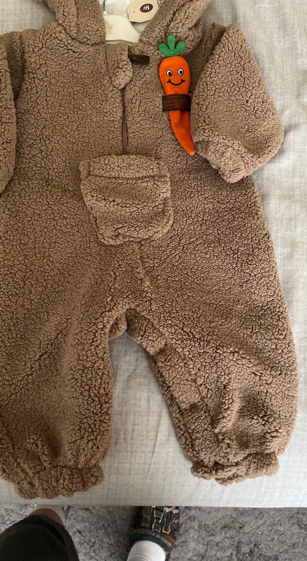 Kahverengi Kürklü Erkek Bebek Tulumu - Görsel 2
