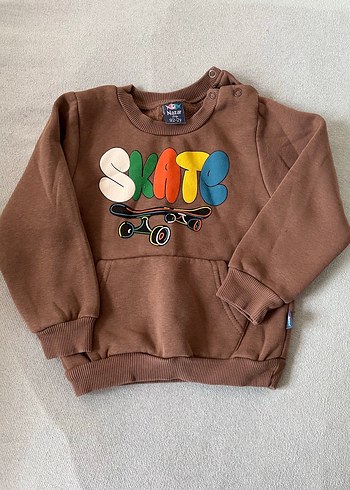 Erkek Çocuk Kahverengi Skate Sweatshirt - Görsel 3