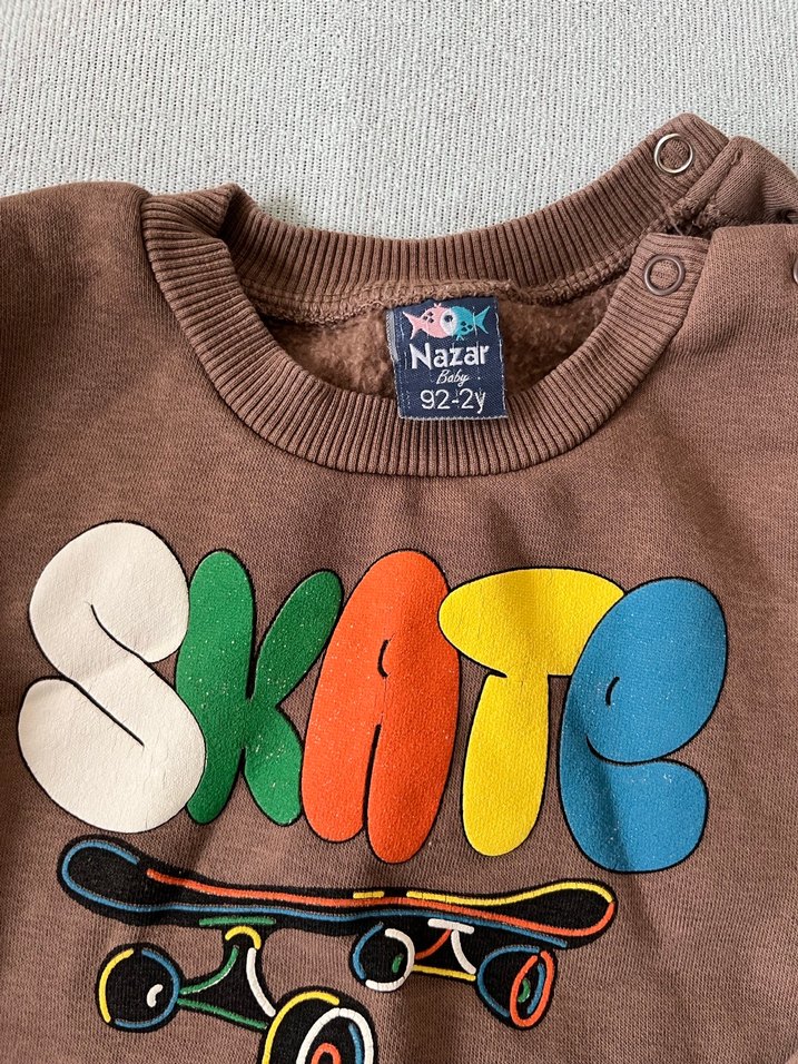Erkek Çocuk Kahverengi Skate Sweatshirt - Görsel 2