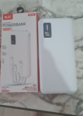 DAHİLİ KABLOLU POWERBANK FENERLİ TYPE-C DÖNÜŞTÜRÜCÜ İLE - Görsel 7