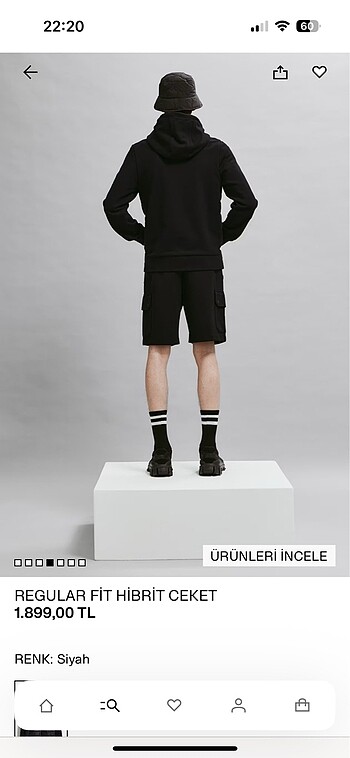 l Beden siyah Renk H&M regular fit hibrit ceket L beden