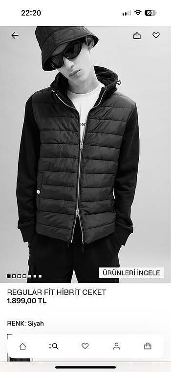 H&M regular fit hibrit ceket L beden