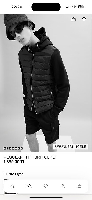 H&M H&M regular fit hibrit ceket L beden