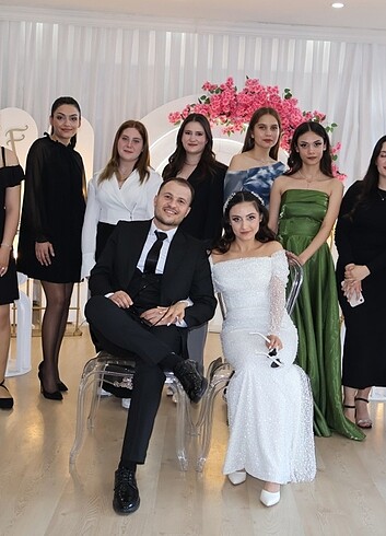 38 Beden beyaz Renk Nişan elbisesi
