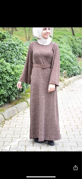 38 Beden camel Renk Elbise