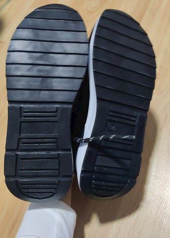 37 Beden beyaz Renk Beyaz Siyah Bağcıklı Stiletto Topuklu Spor Ayakkabı