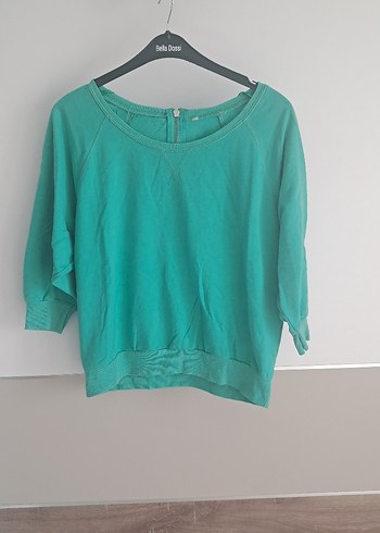 Turkuaz Kadın Pamuk Sweatshirt