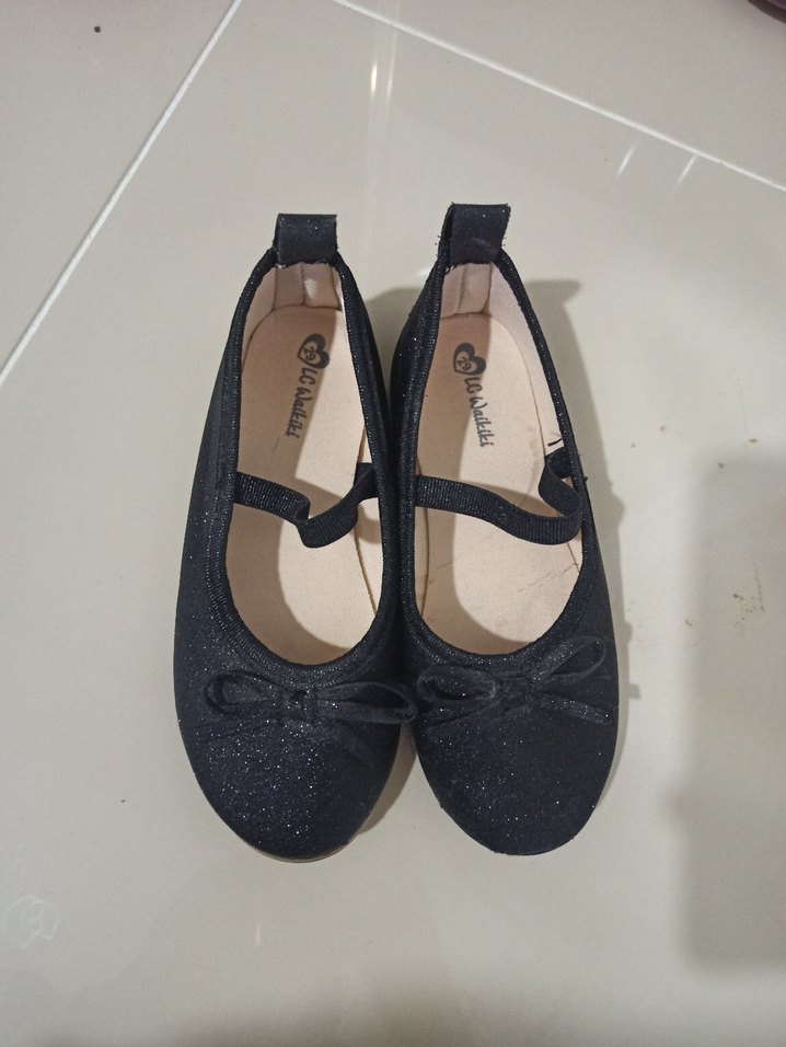 Kız Çocuk siyah simli babet - Görsel 2