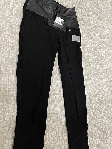 xs Beden siyah Renk 2TWO WİNGS Deri detaylı kumaş pantolon