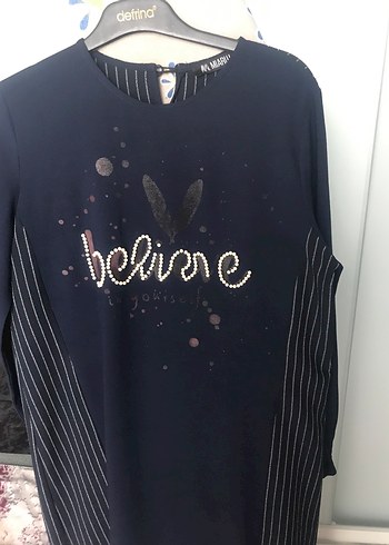 40 Beden Lacivert Çizgili tunik