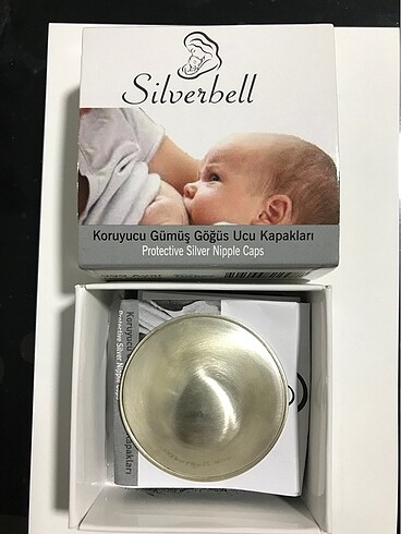 Silverbell koruyucu göğüs ucu kapağı 999 ayar gümüş