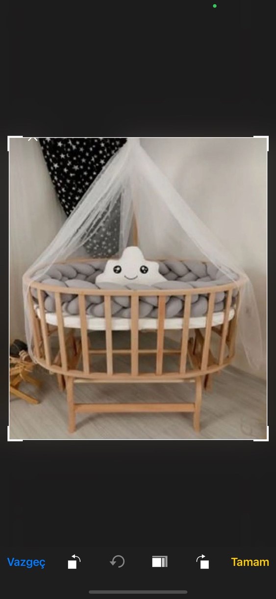 Anne yanı sepet ahşap beşik sallanan 2 kademeli - Görsel 2