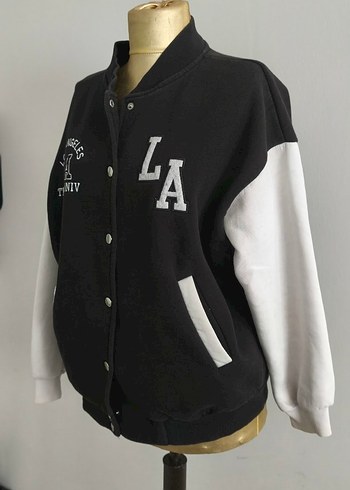 Bershka Düğmeli Siyah Bomber Ceket