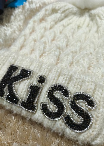 Beyaz Örgü Kadın Bere Pomponlu - Görsel 2