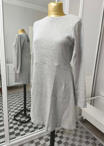 Gri Kadın Triko Midi Elbise - Görsel 2