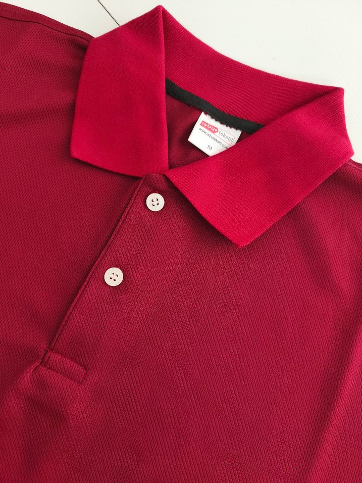 Erkek Kırmızı Polo Yaka Tişört - Görsel 5