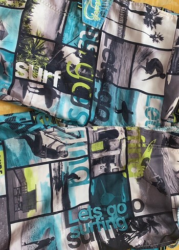 Erkek Çok Renkli Baskılı Mini Şort - Görsel 2