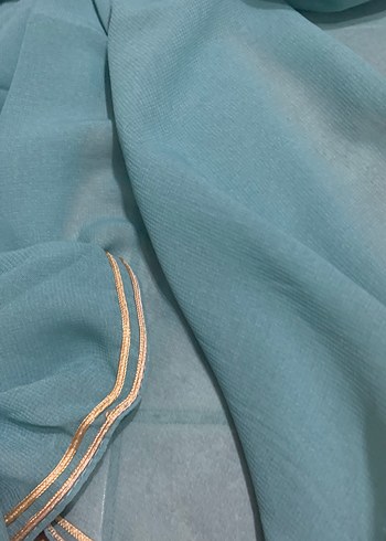 Turkuaz İpek Görünümlü eşarp - Görsel 3