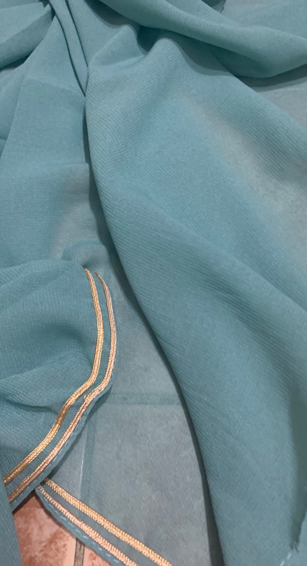 Turkuaz İpek Görünümlü eşarp - Görsel 3