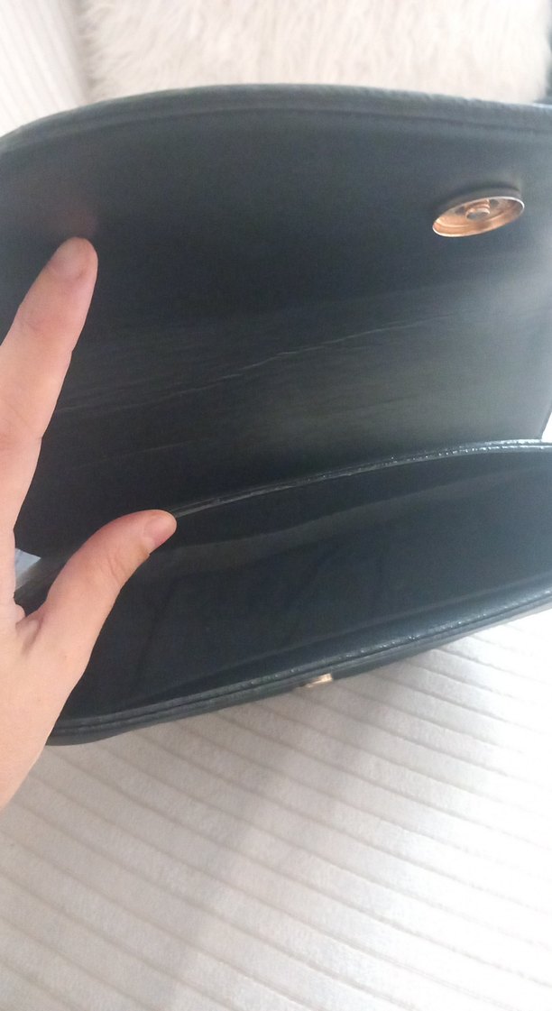 Bej Siyah Tokalı Kadın Omuz Çantası - Görsel 4