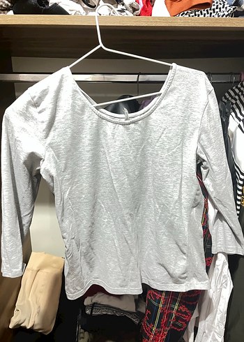 Gri Uzun Kollu Tişört - Görsel 2