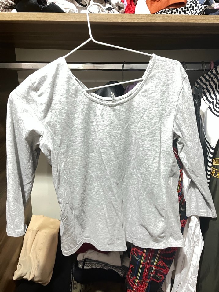 Gri Uzun Kollu Tişört - Görsel 2