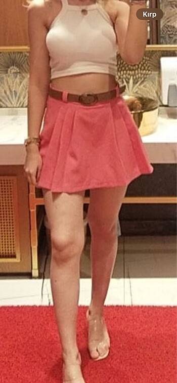 Şort etek pembe