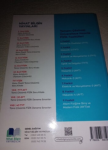 NİHAT BİLGİN YAYINLARI 30'LU AYT FİZİK DENEMESİ (2022) - Görsel 2