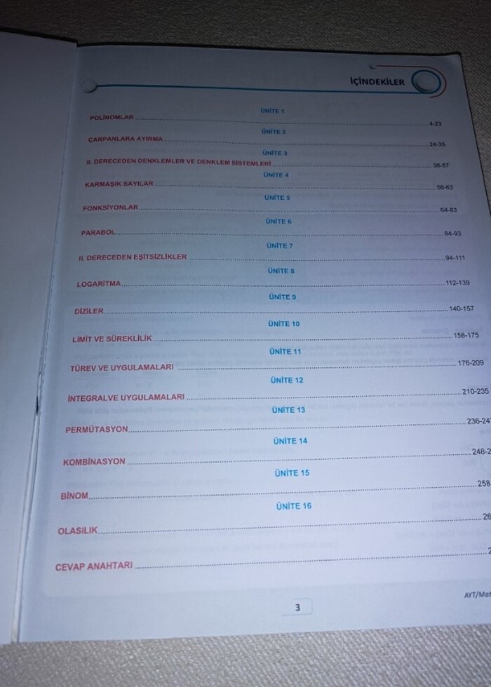 AÇI YAYINLARI AYT MATEMATİK SORU Bankası (2019) - Görsel 3