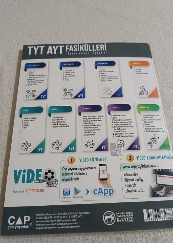 (2022) AYT MATEMATİK TRİGONOMETRİ FASİKÜLÜ ÇAP YAYINLARI - Görsel 2