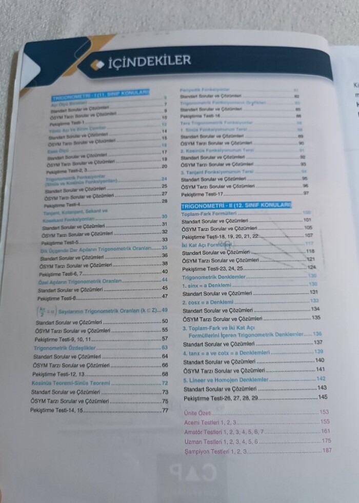 (2022) AYT MATEMATİK TRİGONOMETRİ FASİKÜLÜ ÇAP YAYINLARI - Görsel 3