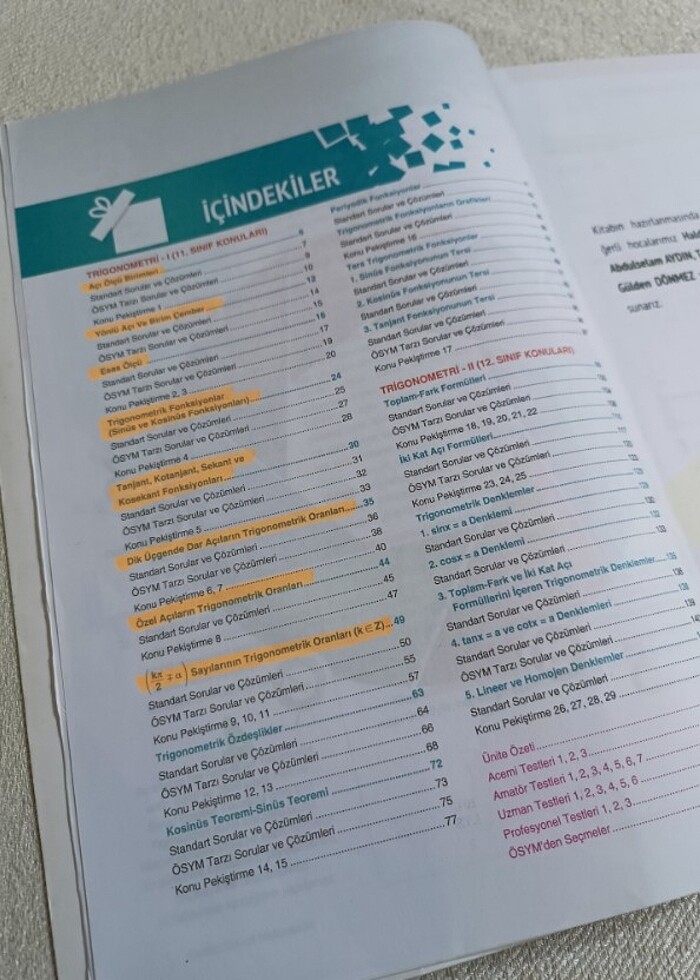 (2020) AYT MATEMATİK TRİGONOMETRİ SORU BANKASI ÇAP YAYINLARI - Görsel 3