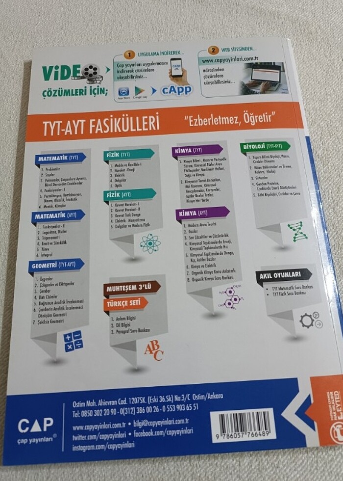 (2020) AYT MATEMATİK TRİGONOMETRİ SORU BANKASI ÇAP YAYINLARI - Görsel 2
