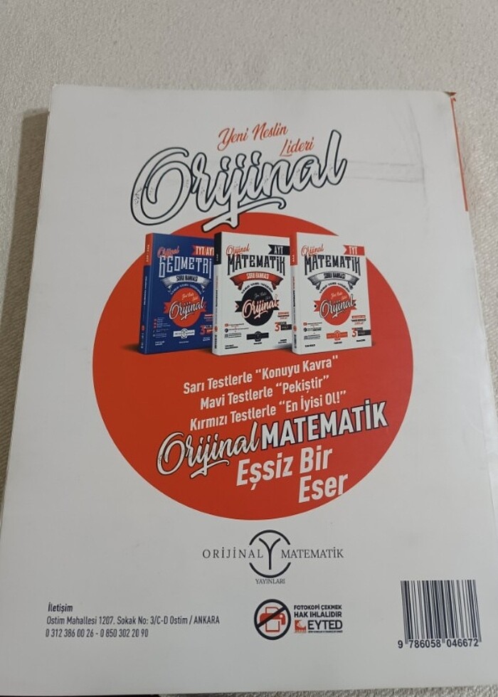 (2023) TYT MATEMATİK SORU BANKASI ORİJİNAL YAYINLARI - Görsel 2
