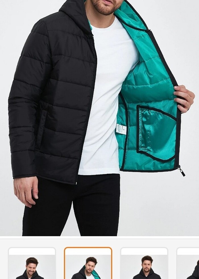 Erkek mevsimlik kapüşonlu mont  - Görsel 4