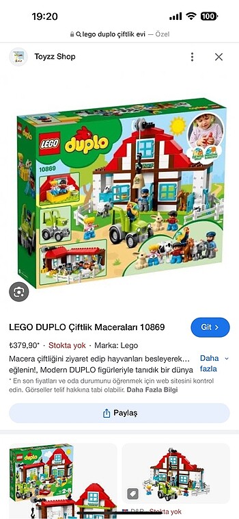 xl Beden Lego duplo setler