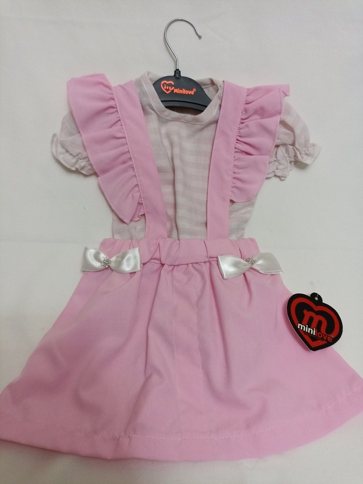 Pembe Fırfırlı Bebek Kız Takımı - Görsel 3