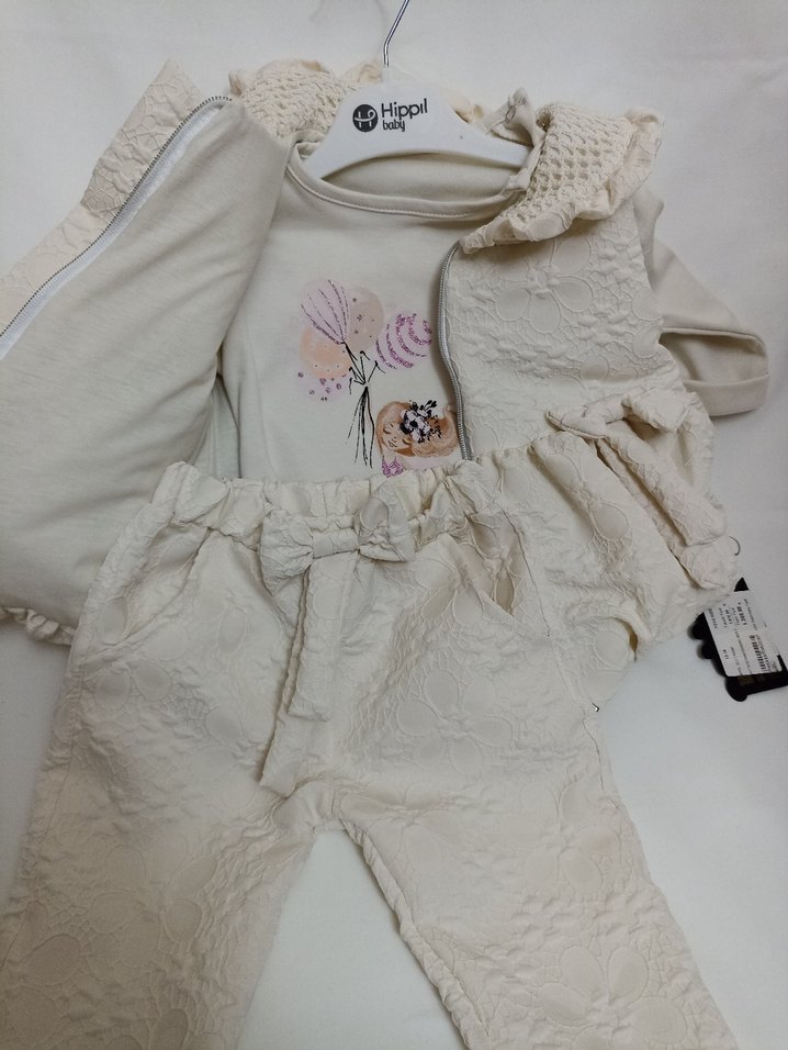 Kız Çocuk Beyaz Keten Fırfırlı Bohem Elbise - Görsel 3