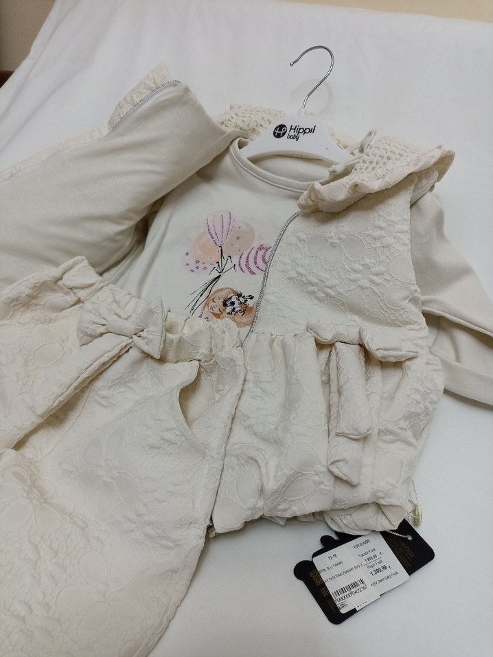 Kız Çocuk Beyaz Keten Fırfırlı Bohem Elbise - Görsel 2