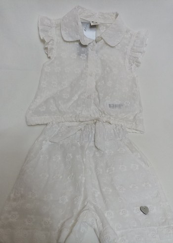 Beyaz Nakışlı Kız Bebek Dantel Takım - Görsel 2