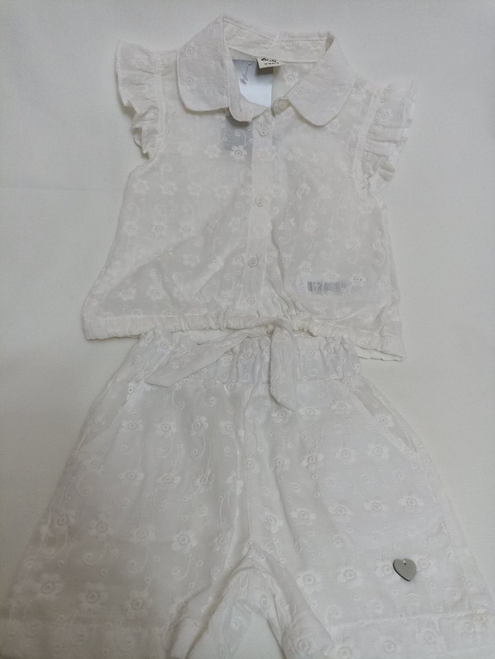 Beyaz Nakışlı Kız Bebek Dantel Takım - Görsel 2