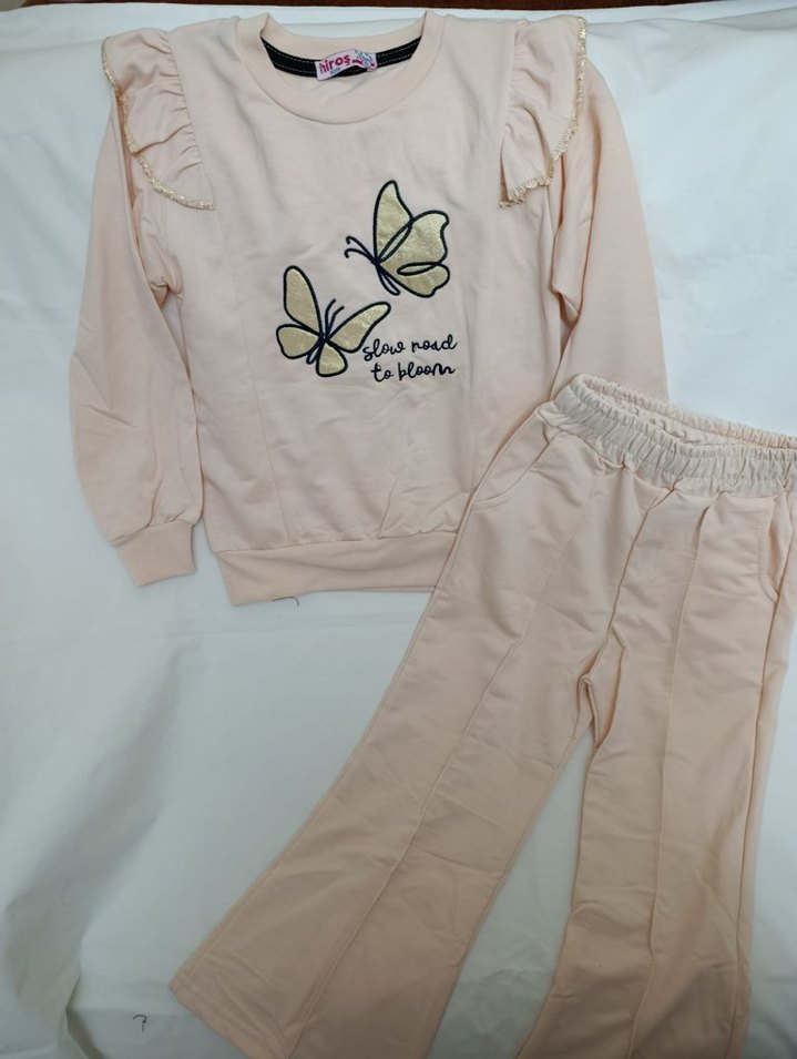 Pembe Kelebek Desenli Kız Bebek Takımı - Görsel 2