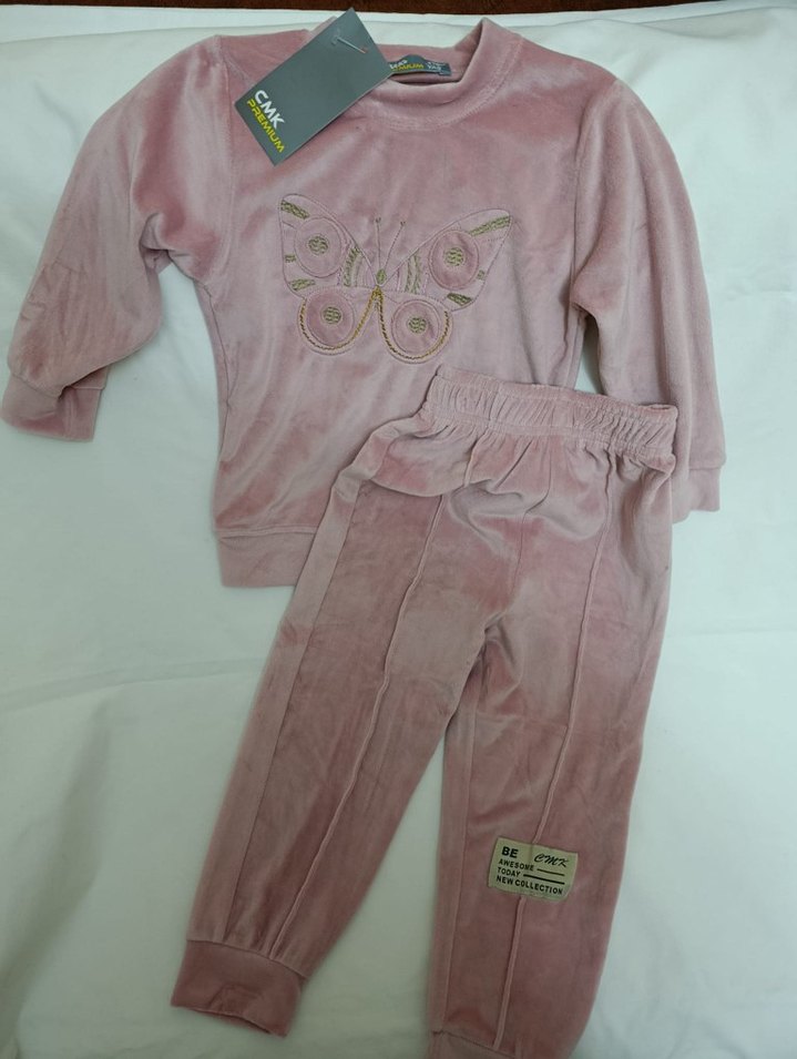 Dantel Detaylı Pembe Kız Bebek Takımı - Görsel 2