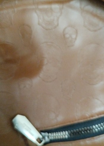 Kadın Kahverengi Deri Biker Ceket - Görsel 3